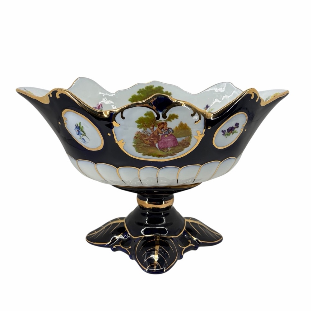 Sevres Elegant Blue and Gold Decorative Bowl